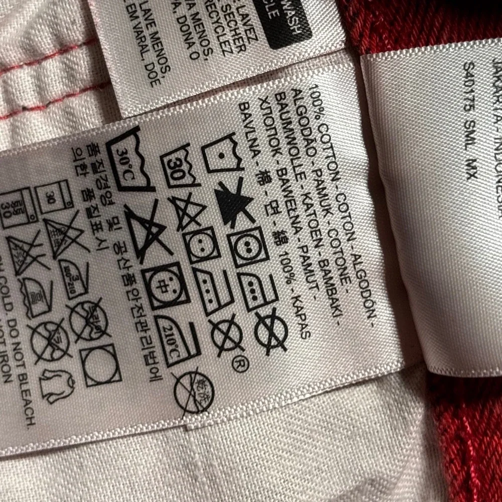 Levis 501 Original Fit Jeans Mens 42x32 (40x31) Red Straight Leg Button Fly